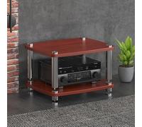 BEBANE Estantería para Equipos de Audio/Video de 1/2/3/4 Niveles, Torre de Almacenamiento Audiovisual, Soporte HiFi y Mueble de TV de Esquina - Apto para domésticos(Red-Brown,2 Layer)