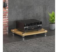 BEBANE Estantería para Equipos de Audio/Video de 1/2/3/4 Niveles, Torre de Almacenamiento Audiovisual, Soporte HiFi y Mueble de TV de Esquina - Apto para domésticos(Walnut,1 Layer)