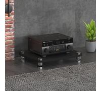 BEBANE Estantería para Equipos de Audio/Video de 1/2/3/4 Niveles, Torre de Almacenamiento Audiovisual, Soporte HiFi y Mueble de TV de Esquina - Apto para domésticos(Black,1 Layer)