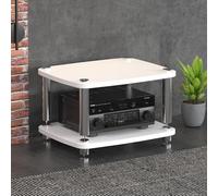 BEBANE Estantería para Equipos de Audio/Video de 1/2/3/4 Niveles, Torre de Almacenamiento Audiovisual, Soporte HiFi y Mueble de TV de Esquina - Apto para domésticos(White,2 Layer)