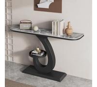 BEBANE Mesa Consola de Entrada de Lujo/Mesa Consola de Estilo Moderno, con Base de Metal, Mesa Decorativa Estrecha para Colocar detrás del sofá, para Sala de Estar(H,150cm/59in)
