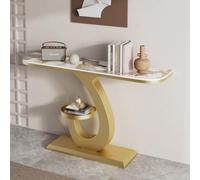 BEBANE Mesa Consola de Entrada de Lujo/Mesa Consola de Estilo Moderno, con Base de Metal, Mesa Decorativa Estrecha para Colocar detrás del sofá, para Sala de Estar(L,100cm/39.4in)