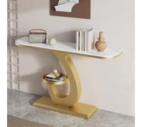 BEBANE Mesa Consola de Entrada de Lujo/Mesa Consola de Estilo Moderno, con Base de Metal, Mesa Decorativa Estrecha para Colocar detrás del sofá, para Sala de Estar(K,80cm/31.5in)