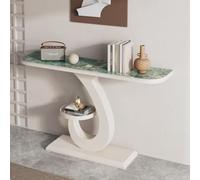 BEBANE Mesa Consola de Entrada de Lujo/Mesa Consola de Estilo Moderno, con Base de Metal, Mesa Decorativa Estrecha para Colocar detrás del sofá, para Sala de Estar(D,150cm/59in)