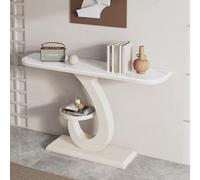 BEBANE Mesa Consola de Entrada de Lujo/Mesa Consola de Estilo Moderno, con Base de Metal, Mesa Decorativa Estrecha para Colocar detrás del sofá, para Sala de Estar(A,80cm/31.5in)