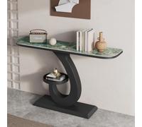BEBANE Mesa Consola de Entrada de Lujo/Mesa Consola de Estilo Moderno, con Base de Metal, Mesa Decorativa Estrecha para Colocar detrás del sofá, para Sala de Estar(I,150cm/59in)