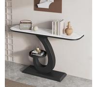 BEBANE Mesa Consola de Entrada de Lujo/Mesa Consola de Estilo Moderno, con Base de Metal, Mesa Decorativa Estrecha para Colocar detrás del sofá, para Sala de Estar(F,100cm/39.4in)