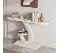 BEBANE Mesa Consola de Entrada de Lujo/Mesa Consola de Estilo Moderno, con Base de Metal, Mesa Decorativa Estrecha para Colocar detrás del sofá, para Sala de Estar(B,80cm/31.5in)