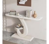 BEBANE Mesa Consola de Entrada de Lujo/Mesa Consola de Estilo Moderno, con Base de Metal, Mesa Decorativa Estrecha para Colocar detrás del sofá, para Sala de Estar(E,150cm/59in)