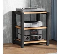 BEBANE Mueble de Audio de 2/3/4/5 Niveles, Soporte para Tocadiscos y estantería para Equipos de Sonido, con estantes Ajustables en Altura, para Salas de reuniones(Wood-Tone,64cm/25.2in)