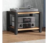 BEBANE Mueble de Audio de 2/3/4/5 Niveles, Soporte para Tocadiscos y estantería para Equipos de Sonido, con estantes Ajustables en Altura, para Salas de reuniones(Wood-Tone,40cm/15.7in)
