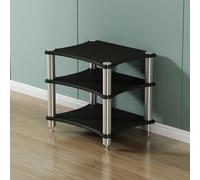 BEBANE Soporte Multimedia Audiovisual de 1/2/3/4 Niveles, Mueble de Madera para Equipos de Sonido/estantería para Equipos de Audio, estéreo domésticos y de Oficina(Black,3 Layer)