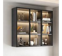 BEBANE Vitrina de Pared de Vidrio, Armario de Almacenamiento de Pared para baño y Cocina (con Puerta de Vidrio), Estante de Pared para Cocina, Apto para Sala(100 * 35 * 95cm/39.4 * 13.8 * 37.4in)