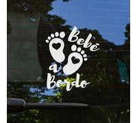 Bebe a bordo, Pegatina bebe a bordo coche 16 x 13.5 cm, Bebe a Bordo Pegatina Coche Resistente a UV e Impermeable, Bebé Sticker