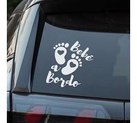 Bebe a bordo, Pegatina bebe a bordo coche 16 x 13.5 cm, Pegatinas de Bebe a Bordo, Pegatina Resistente a UV e Impermeable