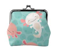 Bebé ajolote Kawaii Lindo,Monedero de Piel sintética, Carteras pequeñas, Monedero con Cierre de Broche
