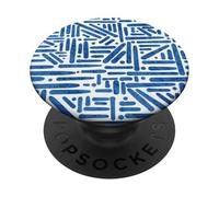 Bebé Azul Geométrico Minimalista Abstracto Laberinto Patrón Estético PopSockets PopGrip Adhesivo