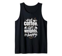 Bebe café Levantar Pesas Sé Feliz Gimnasio Motivación Camiseta sin Mangas