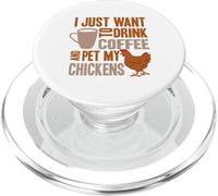 Bebe café y acaricia a mis Pollos, Regalo de Animales de Granja para Hombre y Mujer PopSockets PopGrip para MagSafe
