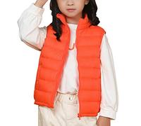 Bebé Chaleco de Pluma Sin Mangas Niños Niñas Ligero Chaquetas Sin Mangas Abrigo Naranja 140-150