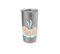 Bebé con alas de hadas Vaso térmico de acero inoxidable de doble pared