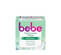 bebe Cuidado mate de 50 ml, hidrata 24 horas para pieles mixtas con té verde