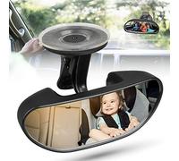 Bebé del asiento trasero Espejo, espejo de coche de bebé mirando hacia atrás - Ver niño/del niño en Asiento de atrás,asiento de coche Espejo para infantil con 360 grados ajustable Reforzar la ventosa
