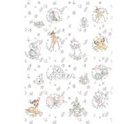 Bebé Dormitorio Pintado Pared Mural 198x279cm Disney Bambi Simba Dumbo Blanco