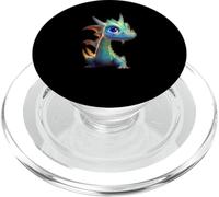 Bebé Dragón De Cristal Ópalo-Cristal Gran Angular Arte Realista PopSockets PopGrip para MagSafe
