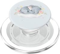 Bebé Elefante Acuarela Flores Nube Lindo Animal PopSockets PopGrip para MagSafe