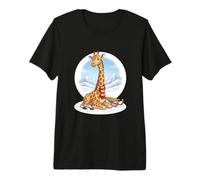 Bebé Jirafa con Trineo Invernal Camiseta Premium