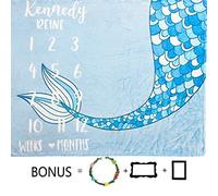 Bebé mensual Milestone Manta - Manta alta calidad FlannelBaby fotos, Meses fondo Photo manta del bebé mejor regalo para Baby Shower de regalo (29.5x39.4")