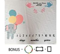 Bebé mensual Milestone Manta - poliéster algodón foto del bebé Blanket- foto Tu niño o niña cada mes para mostrar su crecimiento (39.4x47.2")