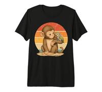 Bebé Mono Y Bebé Loro Amigos Camiseta Premium
