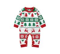 Bebé Navidad Suéter Mameluco De Punto Reno Mono Trajes