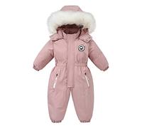 Bebé Niñas Traje de Nieve Mono Niños Impermeable Mameluco Chaquetas de Esquí Traje Niños Lana Abrigo Antivento Desgastar Rosado 2-3 Años