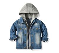 Bebé Niño Niña Chaqueta Vaquera con Capucha Ligera de Algodón Abrigos para Infantil Moda Denim Jacket de Manga Larga Ropa de Mezclilla Jacket Primavera Otoño Casual Outwear