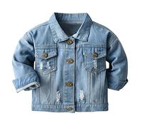 Bebé Niño Niña Chaquetas Vaquera con Capucha Abrigos para Infantil Moda Denim Jacket de Manga Larga Ropa de Mezclilla Jacket Primavera Otoño Casual Outwear