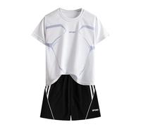 Bebé Niño Verano Conjunto My First Cumpleaños Dibujos de Dinosaurio Camiseta T-Shirt Manga Corta Jeans Shorts Traje Casual Ropa 2 Piezas