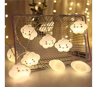 Bebé Niños Lámpara de forma linda Luz de la habitación Decoración del pasillo Luz de noche pequeña Halloween Navidad Luces de cadena de vacaciones con pilas Fiesta aula Decoración (Nube)