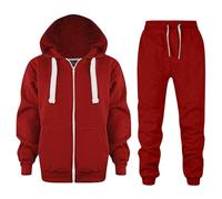Bebé Niños Manga Larga Color Sólido Cremallera Up Sudadera Top Niñas Abrigo Chaquetas Y Pantalones Con Bolsillo, rojo, 7-8 años