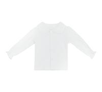 Bebé Niños Niñas Camiseta de Manga Larga de Algodón Cuello Peter Pan Cierre de Botón Blusas Camisetas Elasticas para 0-2 años - Talla 24M