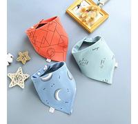 Bebé Para Aumentar El Triángulo Toalla Algodón Doble Toalla De Agua Bib Super Suave Multi-Color Bib Geometría + Luna + Letras