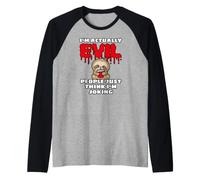 Bebé Perezoso I'm Actually Evil People Just Think I'm Joking Camiseta Manga Raglan