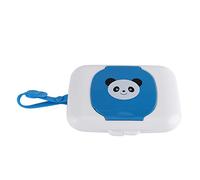 Bebé portátil al aire libre dispensador de pañuelos de papel higiénico infantil reutilizable Cochecito mochila trapos mojados caja de pañuelos conveniente para viajes(White + Blue)