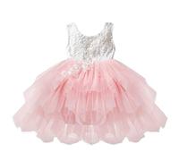 Bebé primer cumpleaños princesa vestido de encaje de tul capa tutú faldas vestido floral para niñas leggings con, Rosa., 1-2 años