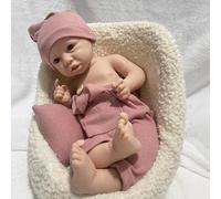 Bébé Reborn Fille Réaliste en Silicone de 43 cm - Yeux et Bouche Ouverts, Cadeau pour Nouveau-né, Personnes Âgées et Enfants (Unpainted#1)