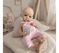Bébé Reborn Fille Réaliste en Silicone de 48 cm Avec Grands Yeux - Nouveau-né Articulé et Réaliste, Cadeau Fait Main pour Enfants et Collectionneurs (Unpainted#1)
