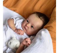 Bebe Reborn Silicona 40 cm 16 Pulgadas Muñecas Reborn Cuerpo de Tela Suave, Posables Bebe Muñeco Realista Hecho a Mano Parece Un Muñeca Bebe de Real Regalo para Niños a Partir de 3 Años