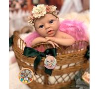 Bebe Reborn Silicona Blanda Platino Cuerpo Completo Noa Niña - 40cm / 1,6kg (Pack Básico)